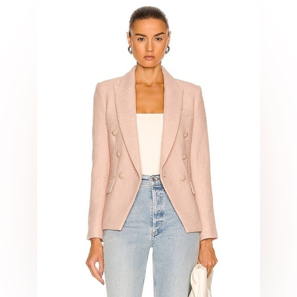 L'AGENCE Jackets & Blazers - L’agence Kenzie Tweed Double Breasted Light Pink BlazerJacket Sz 6